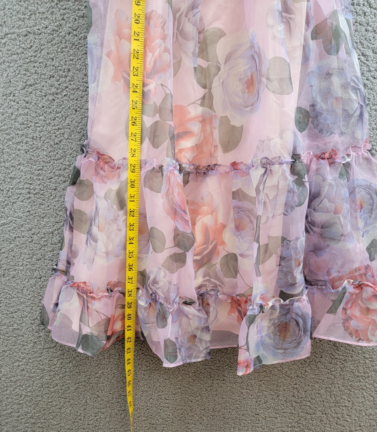 Rare Editions Floral-Print Organza Maxi Dress Big Girls 8 Lavender Zip Closure - Picture 7 of 16
