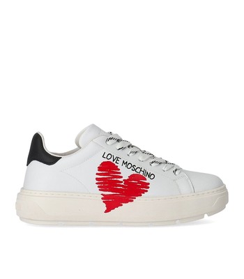 

Женские Белые Кроссовки Love Moschino с Сердцем, Белый, JA15394G1G-10A