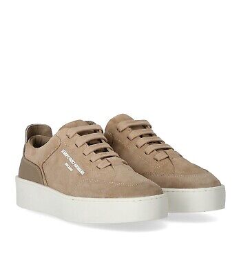 Pre-owned Emporio Armani Beige Suède Sneaker Woman