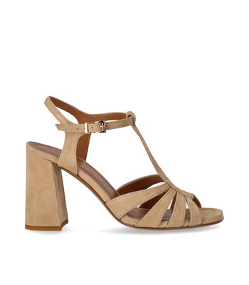 Guglielmo Rotta Jersey Beige Heeled Sandal Woman Женщина