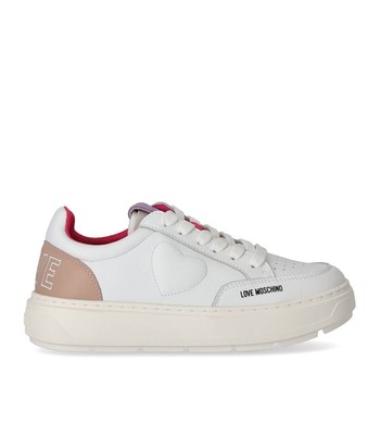 

Женские бело-розовые кроссовки Love Moschino, Белый, JA15244G1H-IAA