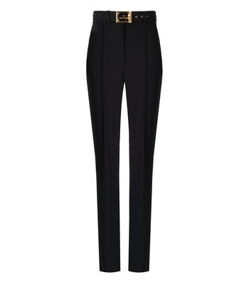 

Женские черные брюки с поясом Elisabetta Franchi, Черный, PA01736E2-110