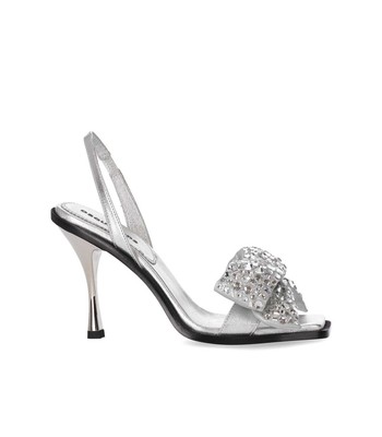 

Женские сандалии на каблуке Dsquared2 Holiday Party Silver, Серебряный, MHW0030-18900515-2137