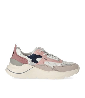 Date Fuga Nylon White Pink Sneaker Woman D.A.T.E.