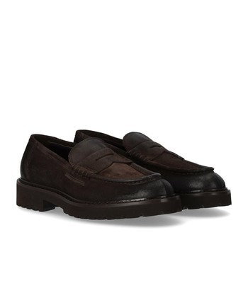 Pre-owned Doucal's Commander Dark Brown Loafer Man