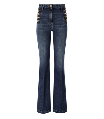 

Женские синие расклешенные джинсы с пуговицами Elisabetta Franchi, Синий, PJ29D36E2-104