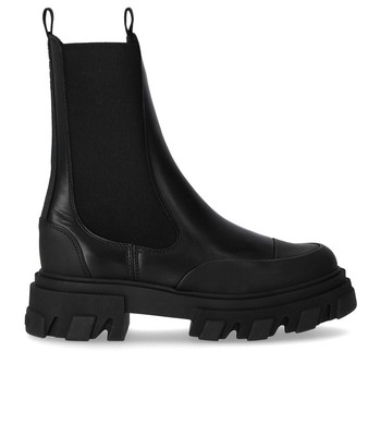 

Женские черные ботинки челси Ganni Mid, Черный, S1915-099