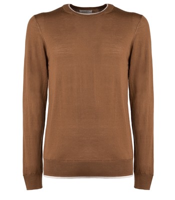 

Серый джемпер с круглым вырезом Paolo Pecora Hazelnut, Коричневый