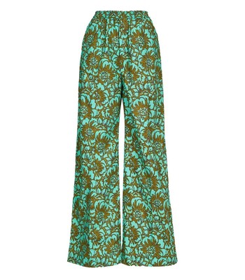 Женские широкие брюки Essentiel Antwerp Dobby Green Wide Leg Trousers