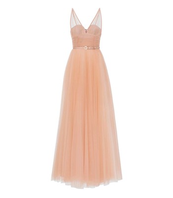 

Elisabetta Franchi Red Carpet Nude Pink Tulle Dress Woman, Розовый