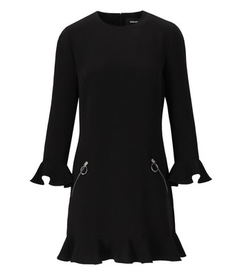 

Dsquared2 Черное платье с оборками Женщина, Черный