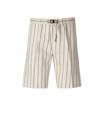 

White Sand Kevin Off-white Striped Bermuda Shorts Man, Белый