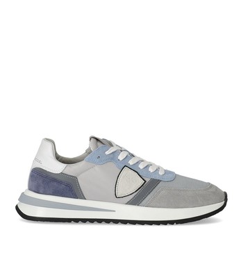 Philippe Model Tropez 2.1 Low Grey Голубые кроссовки Мужские