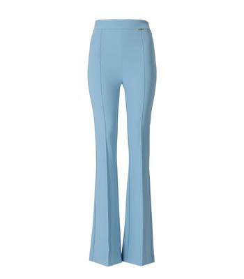 

Elisabetta Franchi Sugar Paper Flare Trousers Woman, Light blue, PA04731E2-016
