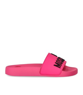 

Женские шлепанцы Love Moschino цвета фуксии с логотипом, Fucsia, JA28052G0G-604