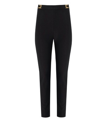 

Женские черные брюки с логотипом Elisabetta Franchi, Черный, PA00536E2-110