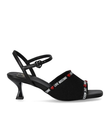 

Женские черные босоножки на каблуке с логотипом Love Moschino, Черный, JA16395G0G-000