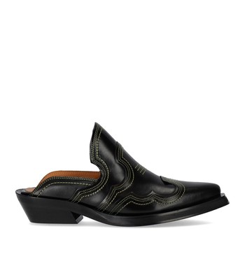 

Ganni Western Black Mule Woman, Черный, S1995-864