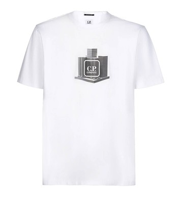 

Cp Company The Metropolis Series Graphic White T-shirt Man, Белый, 14CMTS203A-006370W-101