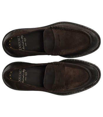 Pre-owned Doucal's Commander Dark Brown Loafer Man