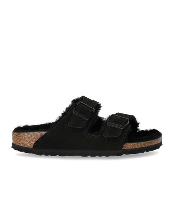 

Черные сандалии из овчины Birkenstock Arizona для женщин, Черный, 752663