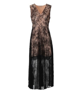 

Twinset Black Lace Long Dress Woman, Черный