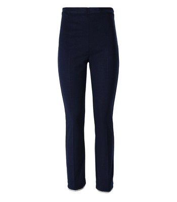 

Женские синие укороченные брюки Twinset с жемчугом, Синий, 231TP229E-00384