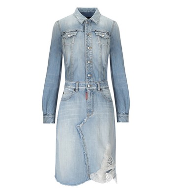 

Джинсовое платье-рубашка Dsquared2 Raw Cut женщина, Light blue