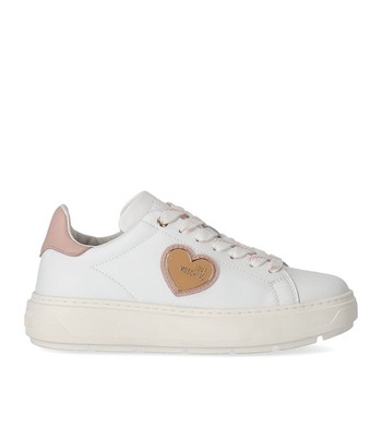 

Бело-розовые кроссовки с логотипом Love Moschino для женщин, Белый, JA15384G1G-10C
