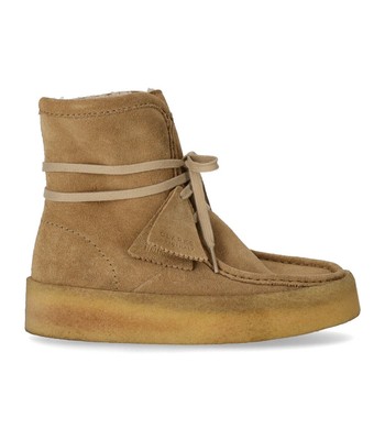 

Clarks Wallabee Cup Hi Бежевые женские ботильоны, Бежевый, 163412