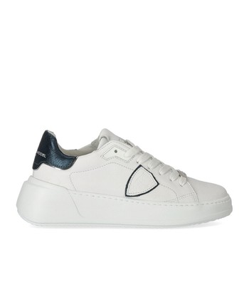 

Женские кроссовки Philippe Model Tres Temple Low Doux Metal White Petroleum Blue, Белый, BJLD-WM02