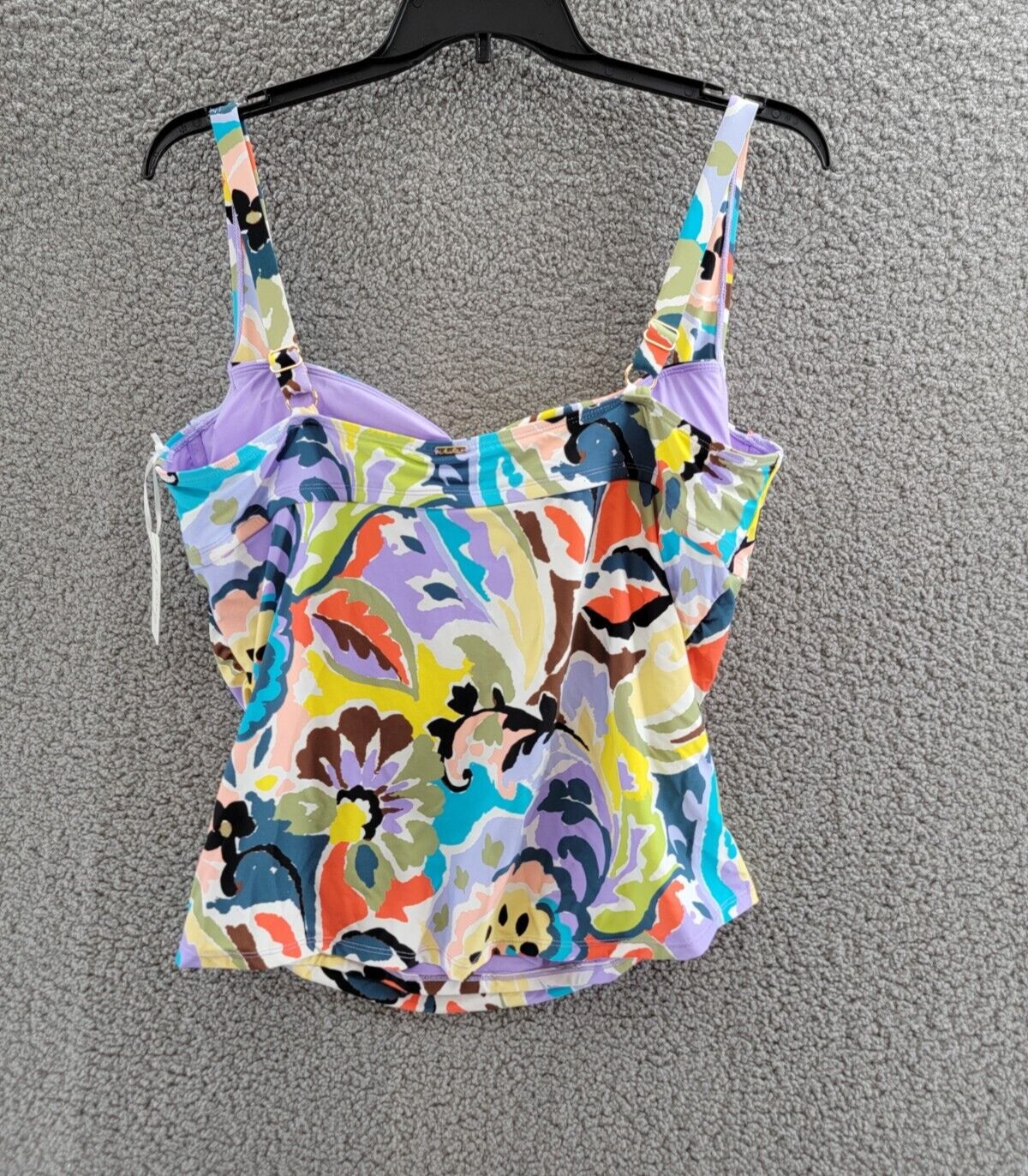 Anne Cole Plus Size Kashmir Paisley Retro Twist Tankini Top Women's 20W Multi - Picture 10 of 14