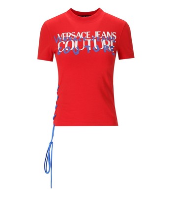 

Versace Jeans Couture Logo Граффити Красная футболка Женщина, Красный