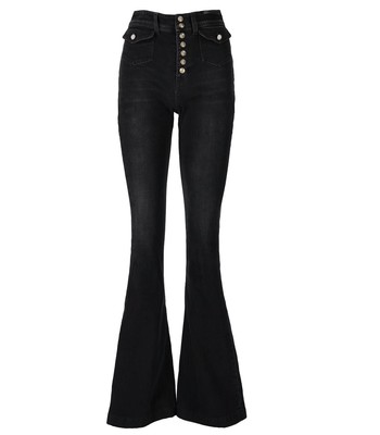 

Женские черные расклешенные джинсы Versace Jeans Couture, Черный, 73HAB520-DW040D11-909