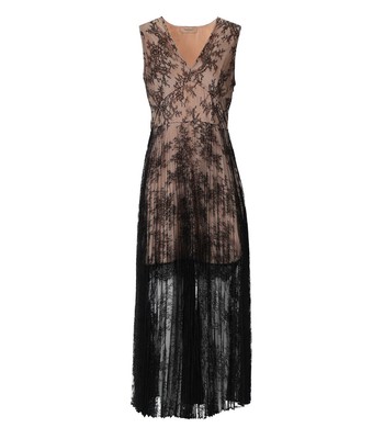 Twinset Black Lace Long Dress Woman