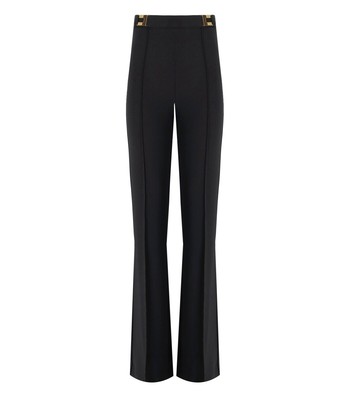 

Женские черные брюки палаццо с логотипом Elisabetta Franchi, Черный, PA00436E2-110