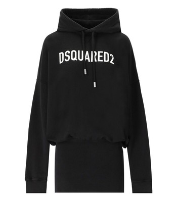 

Dsquared2 Черное платье с капюшоном женщина, Черный