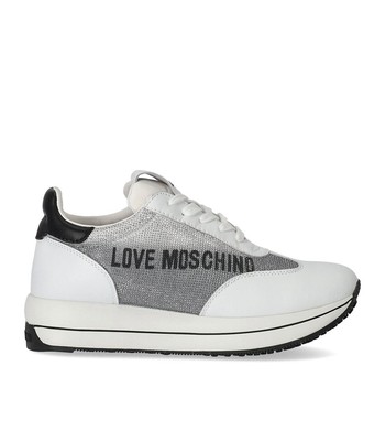 

Женские белые кроссовки Love Moschino со стразами, Белый, JA15054G1G-10A