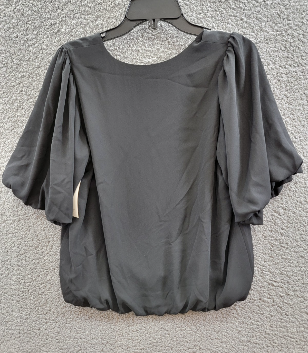 Karen Kane Puffed Sleeve Blouse Hem Top Women's S Black V-neck Pullover Style - Picture 11 of 14