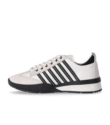 DSQUARED2 DSQUARED2 ORIGINAL LEGEND WEISS SCHWARZ WILDLEDER SNEAKER HERREN