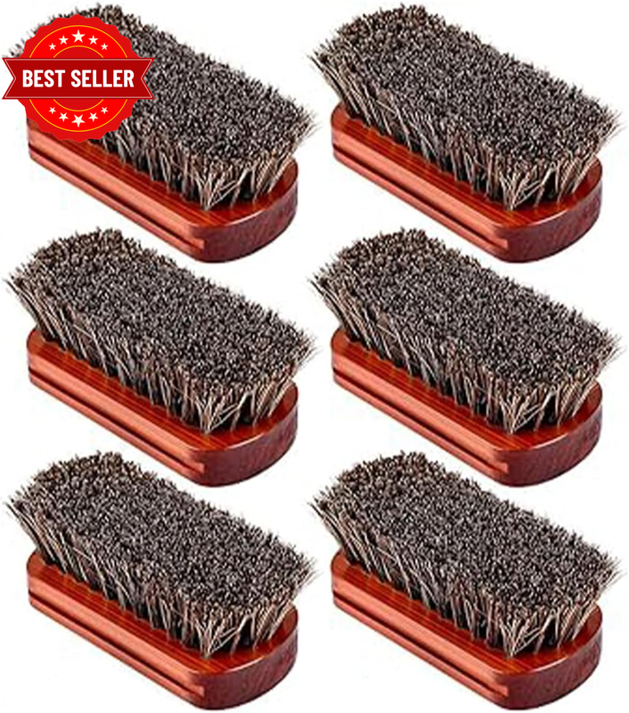 Bulk Leather Horse Hairbrush Set of 6, Shoe Polish Brush, Suitable for Leather S