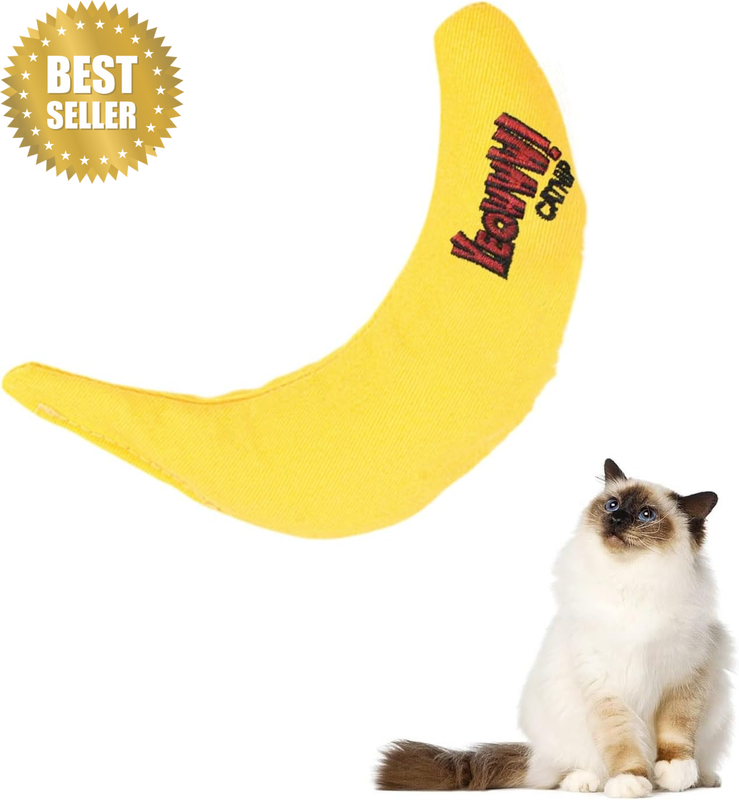 Cat Catnip Toys for Indoor Cats,Cats Chewing Playing Teeth Cleaning Banana Toys,