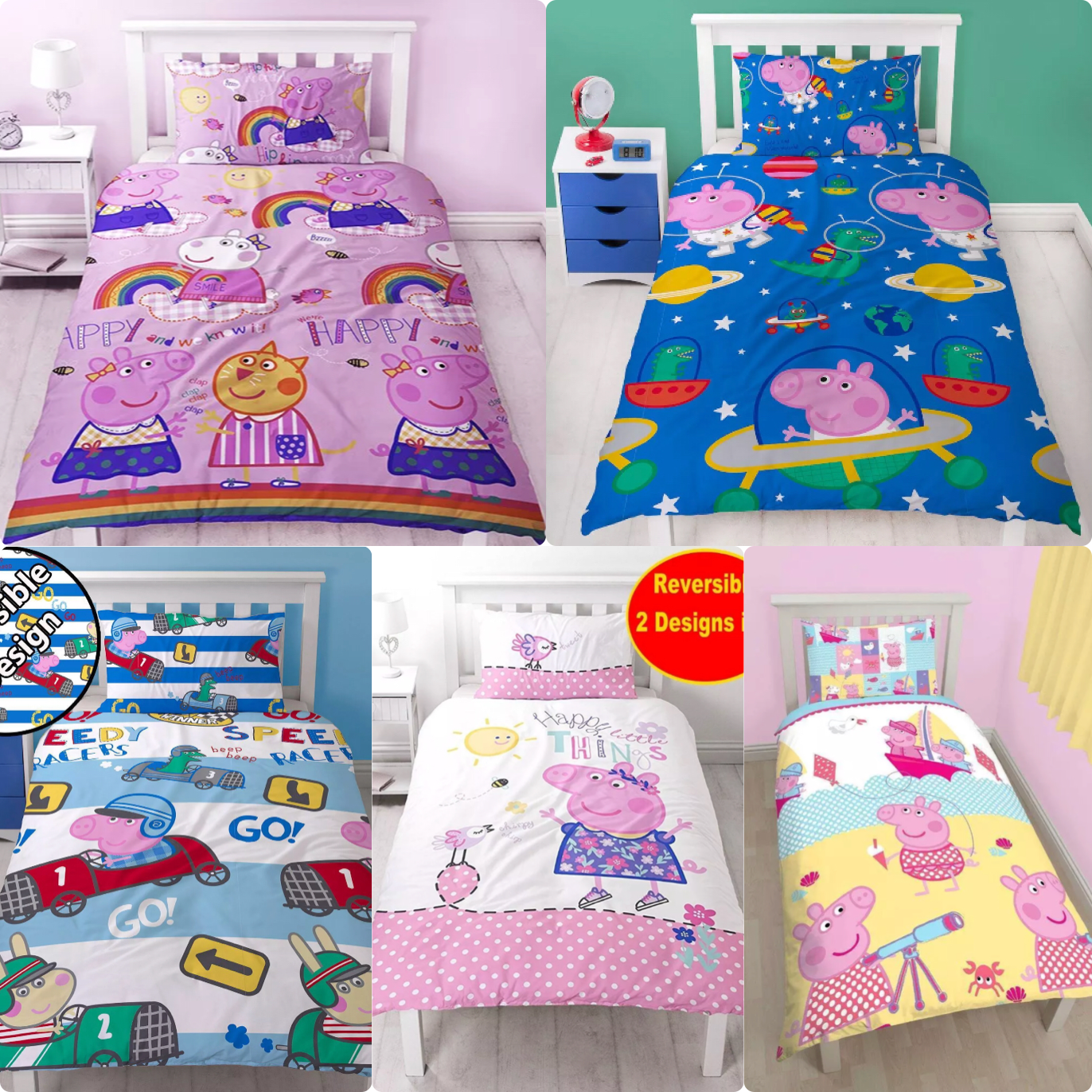 Peppa Pig George Speed Duvet Cover Cushion Fleece Blanket Bundle