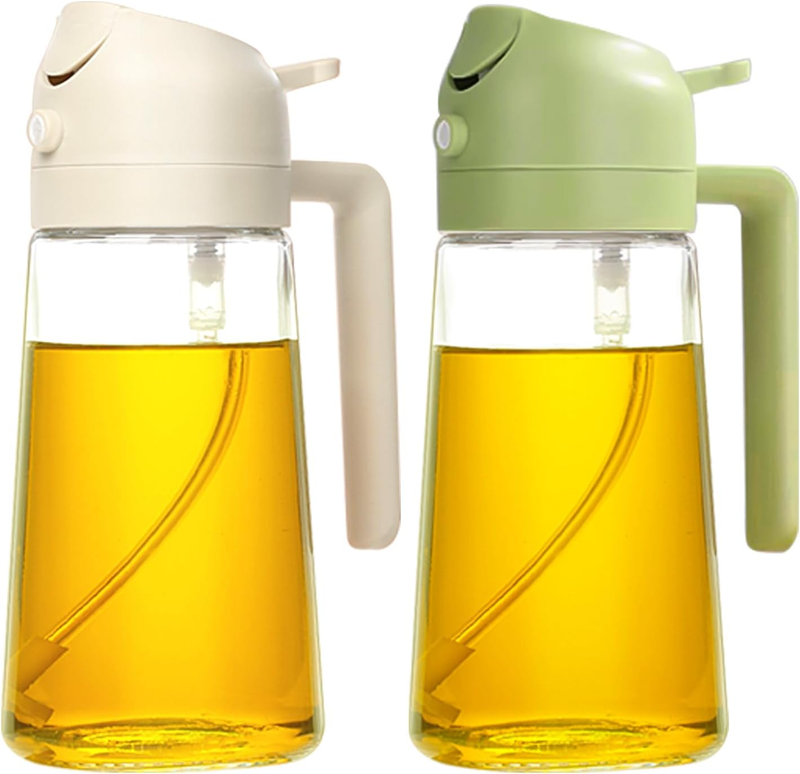 YARRAMATE Oil Sprayer for Cooking, 2 in 1 Olive Oil Dispenser Bottle for Kitchen