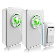 Wireless Doorbell, Merisny Doorbell Kit with 2 Receivers and 1 Remote