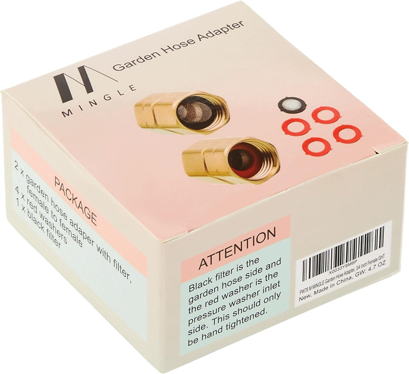 Garden Hose Adapter, Female to Female, 3/4 Inch Heavy Duty Brass Connect Fitting