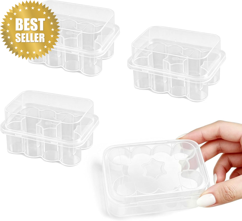 4 Pack Peptide Vial Organizer, 3Ml 10-Slot Clear Plastic Vial Holder, Stackable
