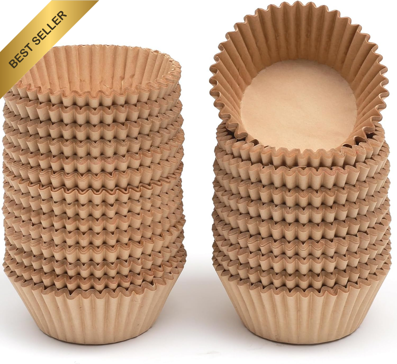 500Pcs Brown Cupcake Liners, Food Grade Muffin Baking Cups, Standard Size