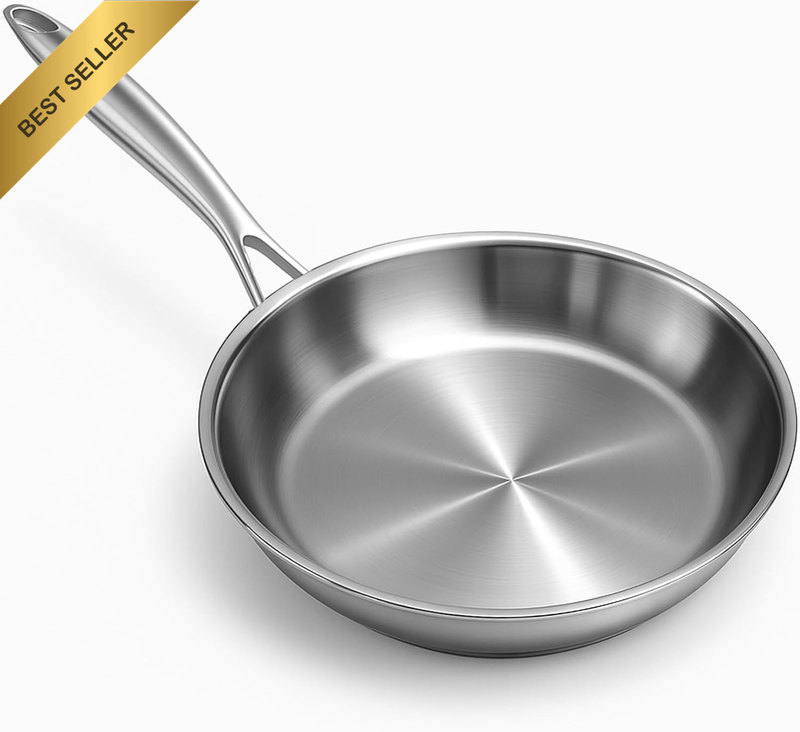 Frying Pans Stainless Steel - 20 Cm Tri-Ply Impact Frypan, Large Induction Uncoa