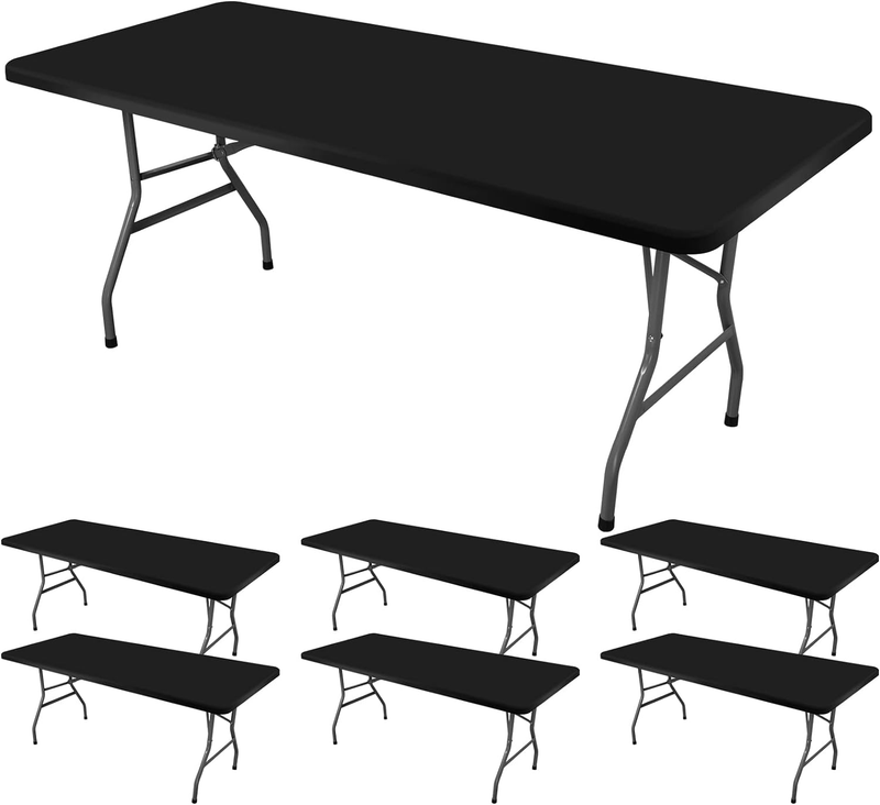 For 6 Foot Rectangle Tables, Black Spandex Tab